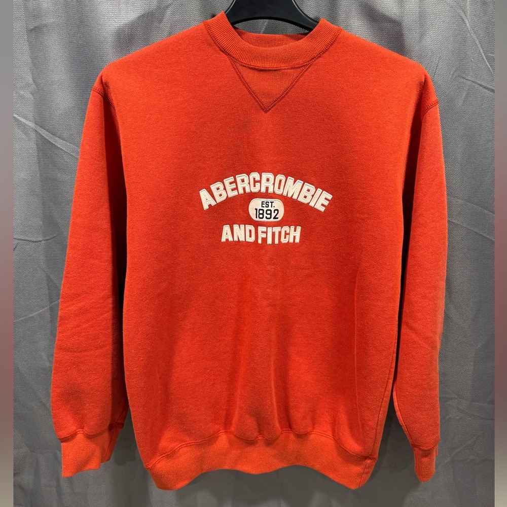 Abercrombie & Fitch Men's Orange Crewneck Sweater